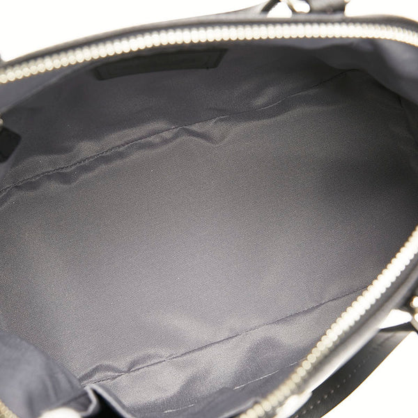 コーチ コーラ ドームド サッチェル ハンドバッグ ショルダーバッグ 2WAY ブラック レザー レディース COACH 【中古】