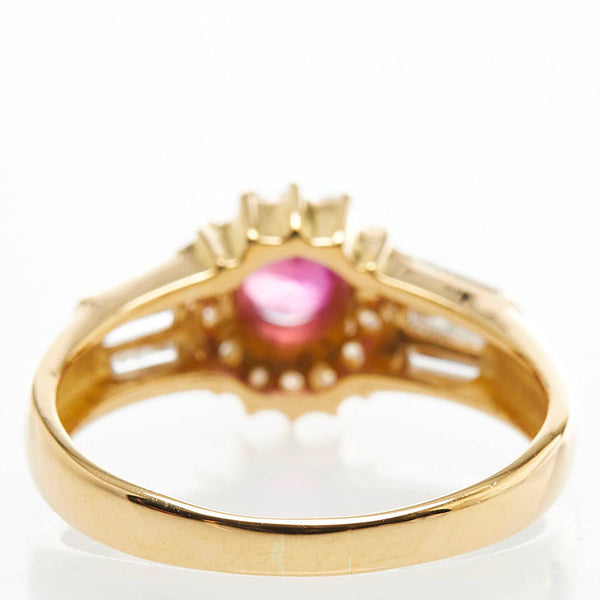 K18YG イエローゴールド ルビー0.42ct ダイヤ0.46ct リング 指輪 レディース 11号 【中古】