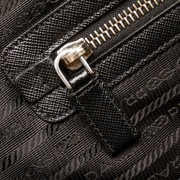 プラダ ビジネスバッグ ブリーフケース ハンドバッグ ブラック レザー メンズ PRADA 【中古】