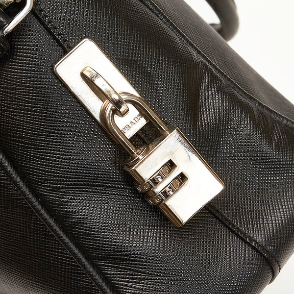 プラダ ビジネスバッグ ブリーフケース ハンドバッグ ブラック レザー メンズ PRADA 【中古】