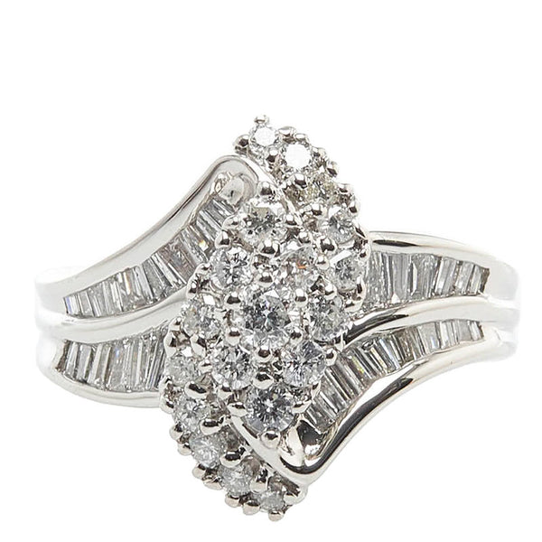 Pt850 プラチナ ダイヤ1.00ct リング 指輪 レディース 11号 【中古】