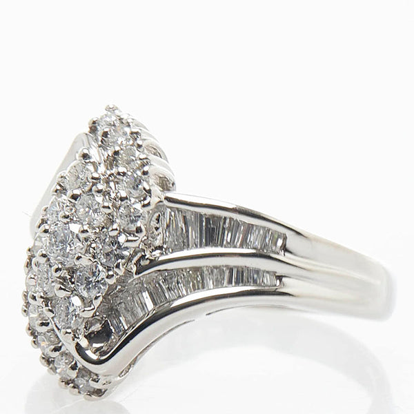 Pt850 プラチナ ダイヤ1.00ct リング 指輪 レディース 11号 【中古】