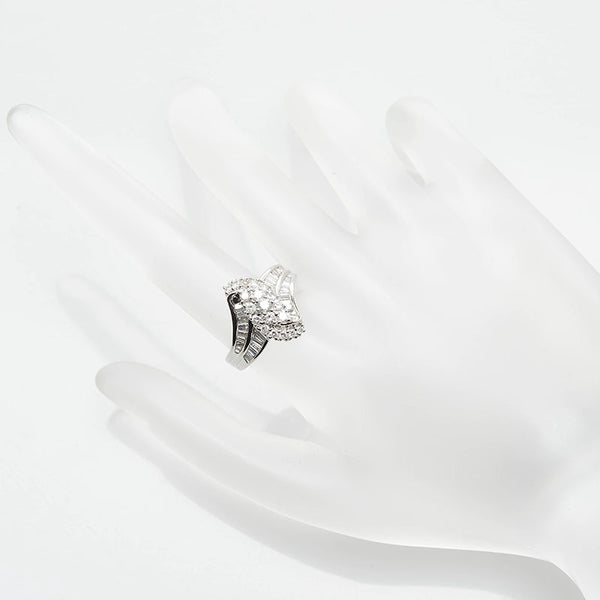 Pt850 プラチナ ダイヤ1.00ct リング 指輪 レディース 11号 【中古】