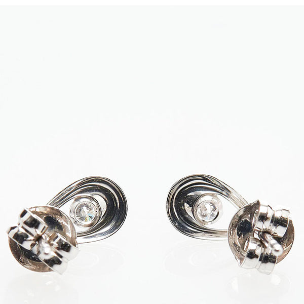ヨンドシー K10WG ホワイトゴールド ダイヤ ピアス レディース 4℃ 【中古】