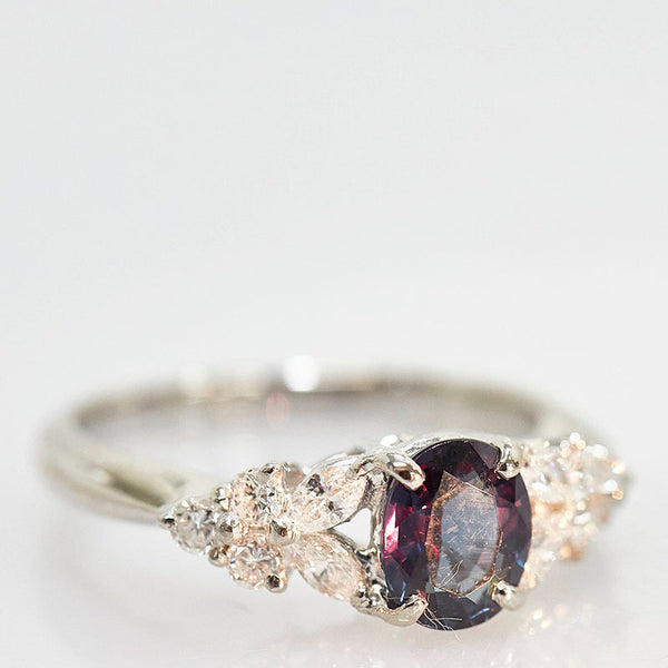 Pt900 プラチナ カラーチェンジガーネット1.195ct ダイヤ0.45ct リング 指輪 レディース 11.5号 【中古】