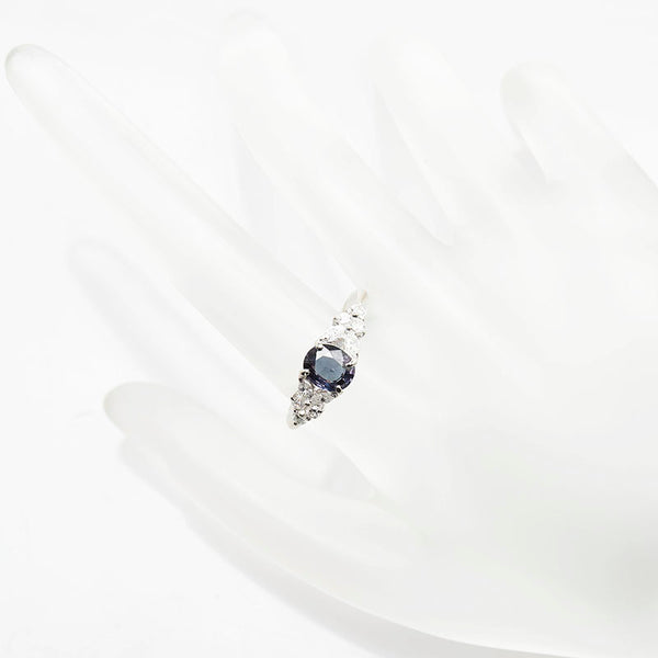 Pt900 プラチナ カラーチェンジガーネット1.195ct ダイヤ0.45ct リング 指輪 レディース 11.5号 【中古】