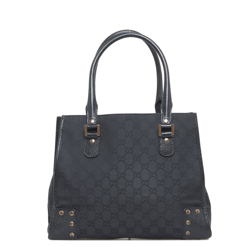 グッチ GGキャンバス ハンドバッグ 214397 ブラック キャンバス レザー レディース GUCCI 【中古】