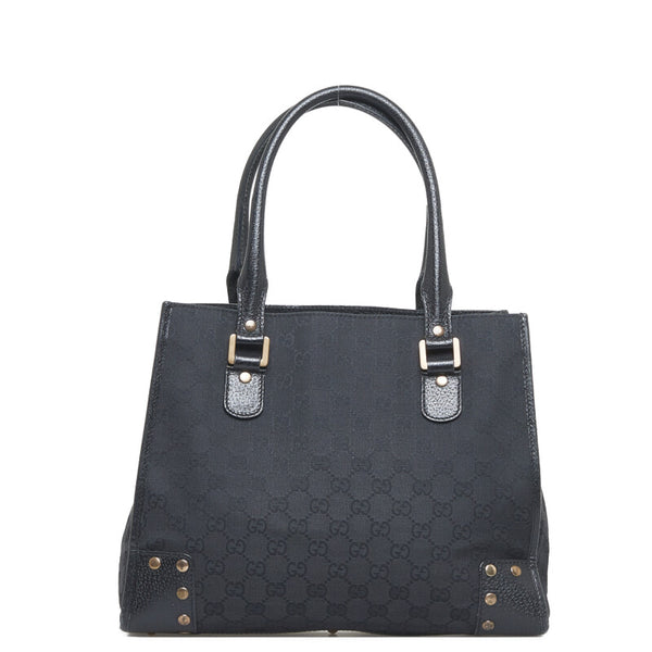 グッチ GGキャンバス ハンドバッグ 214397 ブラック キャンバス レザー レディース GUCCI 【中古】