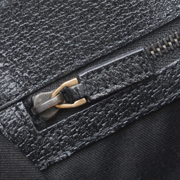 グッチ GGキャンバス ハンドバッグ 214397 ブラック キャンバス レザー レディース GUCCI 【中古】