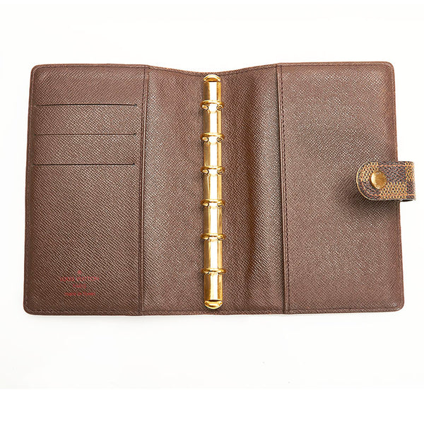 ルイ ヴィトン ダミエ アジェンダPM 手帳カバー システム手帳 R20700 ブラウン PVC レディース LOUIS VUITTON 【中古】
