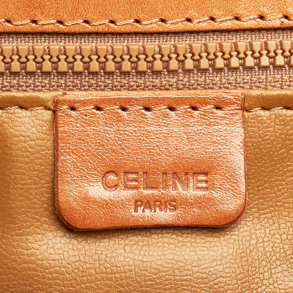 セリーヌ マカダム 斜め掛け ショルダーバッグ ブラウン PVC レザー レディース CELINE 【中古】