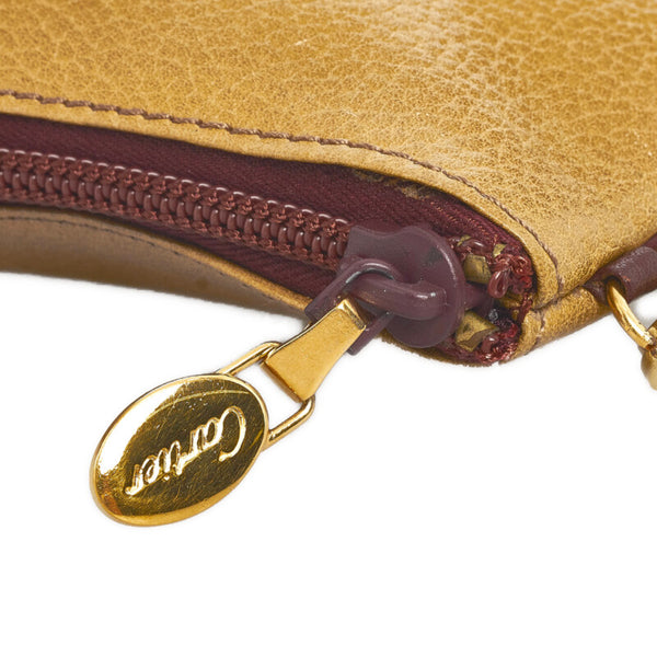 カルティエ ポーチ ブラウン レザー レディース CARTIER 【中古】