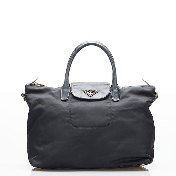 プラダ ハンドバッグ ショルダーバッグ 2WAY ネイビー ナイロン レザー レディース PRADA 【中古】