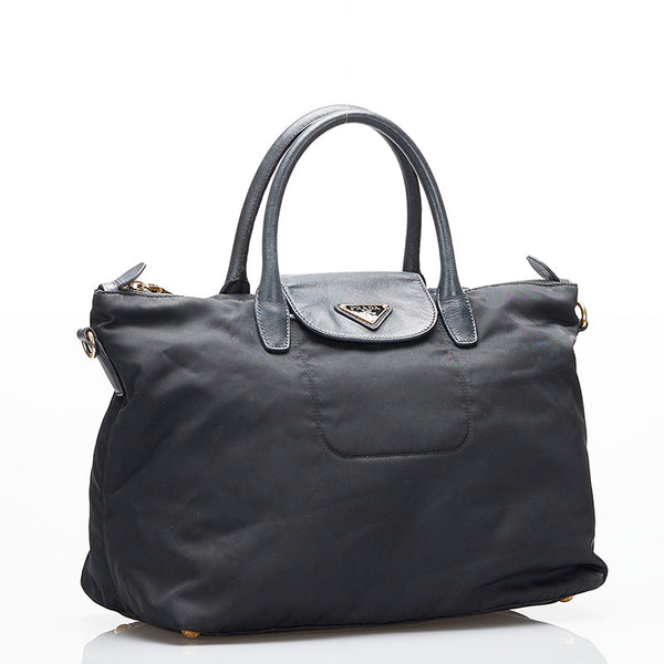 プラダ ハンドバッグ ショルダーバッグ 2WAY ネイビー ナイロン レザー レディース PRADA 【中古】