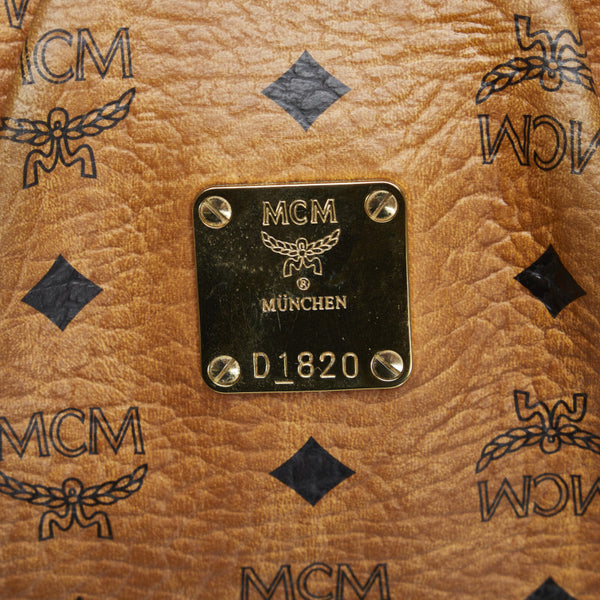エム シー エム ヴィセトス ロゴグラム ハンドバッグ ショルダーバッグ 2WAY ブラウン PVC レザー レディース MCM 【中古】