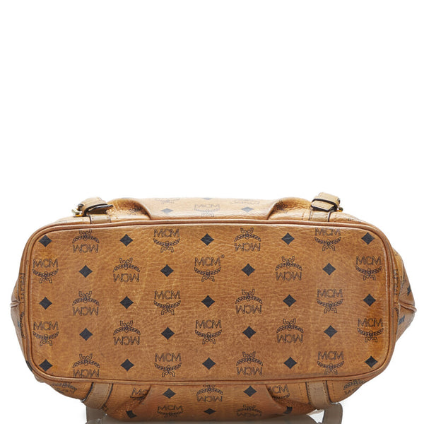 エム シー エム ヴィセトス ロゴグラム ハンドバッグ ショルダーバッグ 2WAY ブラウン PVC レザー レディース MCM 【中古】
