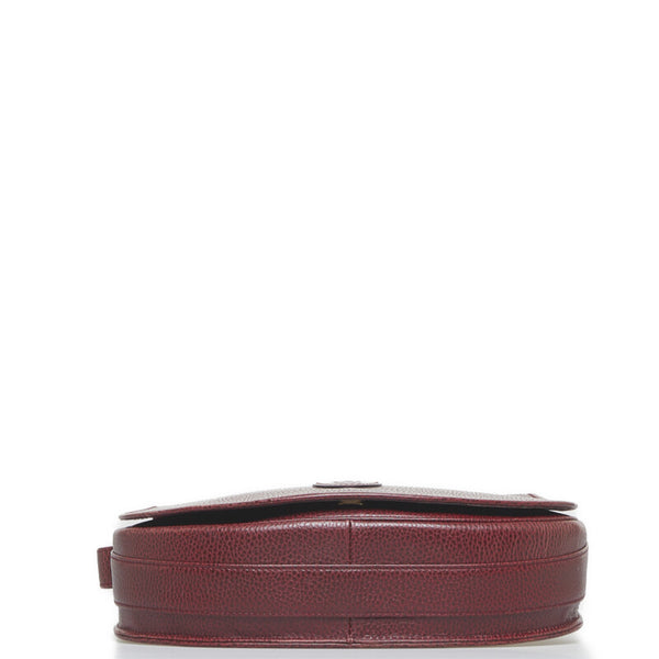 カルティエ マスト 斜め掛け ショルダーバッグ ボルドー レッド レザー レディース CARTIER 【中古】