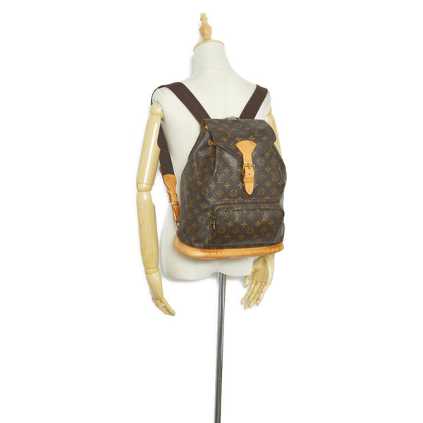 ルイ ヴィトン モノグラム モンスリGM リュック バックパック M51135 ブラウン PVC レザー レディース LOUIS VUITTON 【中古】
