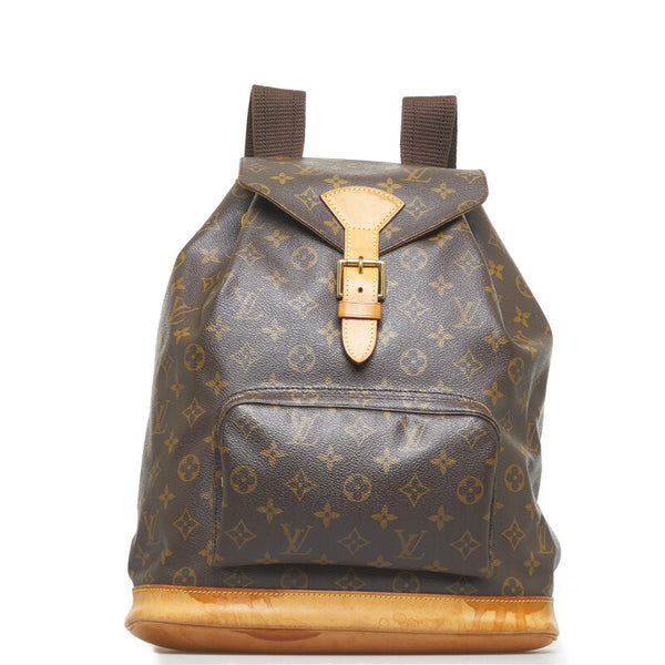 ルイ ヴィトン モノグラム モンスリGM リュック バックパック M51135 ブラウン PVC レザー レディース LOUIS VUITTON 【中古】