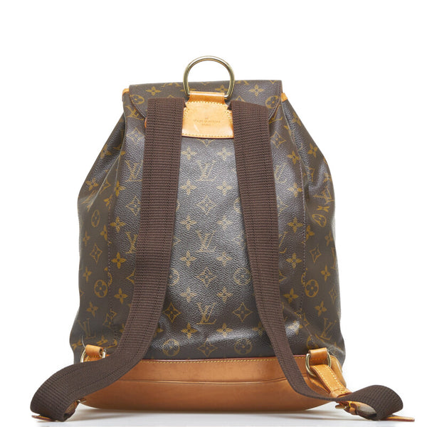 ルイ ヴィトン モノグラム モンスリGM リュック バックパック M51135 ブラウン PVC レザー レディース LOUIS VUITTON 【中古】