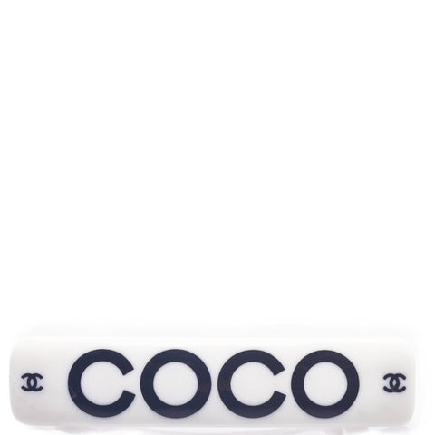 シャネル COCO ココ ココマーク バレッタ ヘアクリップ ホワイト プラスチック レディース CHANEL 【中古】