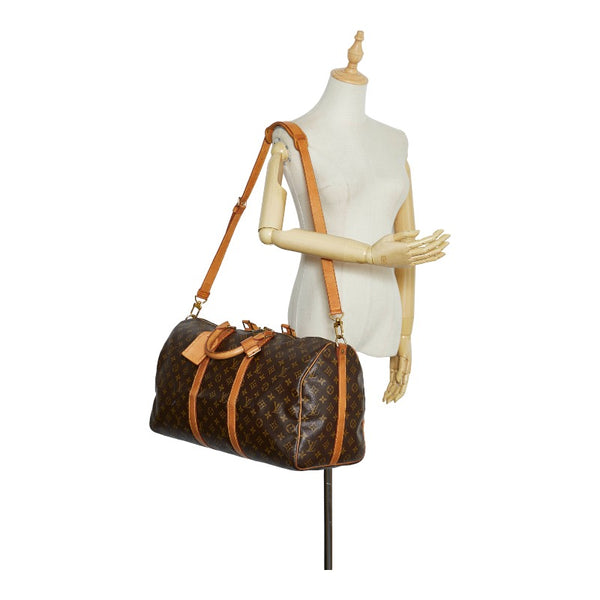 ルイ ヴィトン モノグラム キーポル50 ボストンバッグ ショルダーバッグ 2WAY M41426 ブラウン PVC レザー レディース LOUIS VUITTON 【中古】