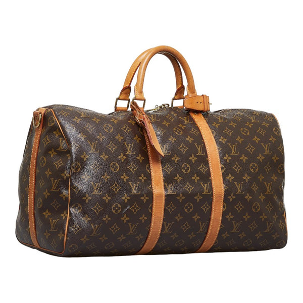 ルイ ヴィトン モノグラム キーポル50 ボストンバッグ ショルダーバッグ 2WAY M41426 ブラウン PVC レザー レディース LOUIS VUITTON 【中古】