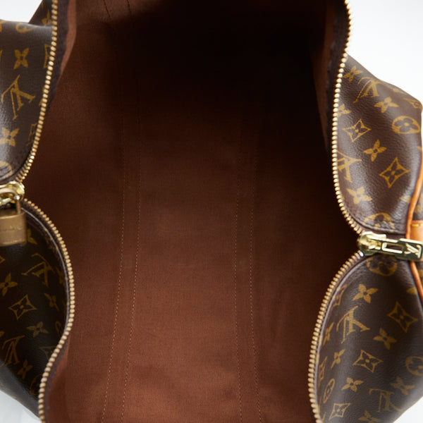 ルイ ヴィトン モノグラム キーポル50 ボストンバッグ ショルダーバッグ 2WAY M41426 ブラウン PVC レザー レディース LOUIS VUITTON 【中古】