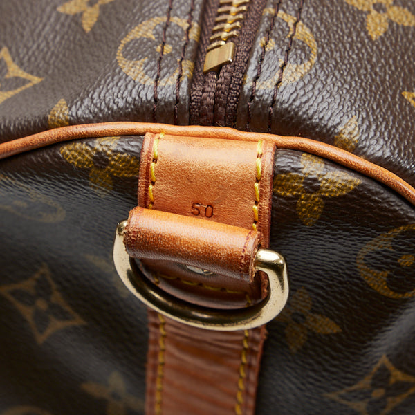 ルイ ヴィトン モノグラム キーポル50 ボストンバッグ ショルダーバッグ 2WAY M41426 ブラウン PVC レザー レディース LOUIS VUITTON 【中古】