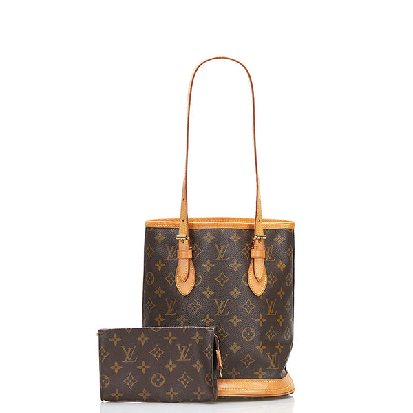 ルイ ヴィトン モノグラム バケットPM トートバッグ ショルダーバッグ M42238 ブラウン PVC レザー レディース LOUIS VUITTON 【中古】