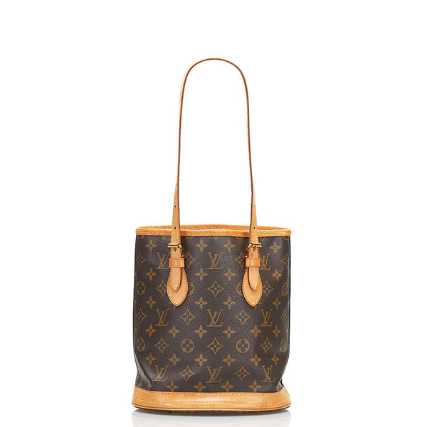 ルイ ヴィトン モノグラム バケットPM トートバッグ ショルダーバッグ M42238 ブラウン PVC レザー レディース LOUIS VUITTON 【中古】