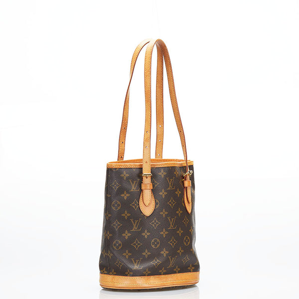 ルイ ヴィトン モノグラム バケットPM トートバッグ ショルダーバッグ M42238 ブラウン PVC レザー レディース LOUIS VUITTON 【中古】