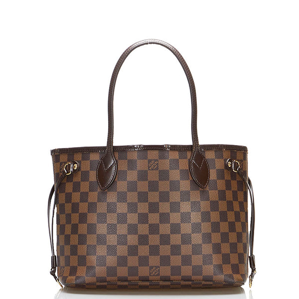 ルイ ヴィトン ダミエ ネヴァーフルPM トートバッグ ハンドバッグ N41359 エベヌ ブラウン PVC レザー レディース LOUIS VUITTON 【中古】