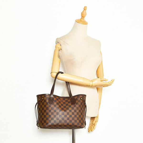 ルイ ヴィトン ダミエ ネヴァーフルPM トートバッグ ハンドバッグ N41359 エベヌ ブラウン PVC レザー レディース LOUIS VUITTON 【中古】