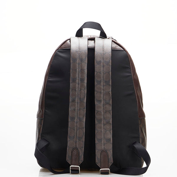 コーチ シグネチャー リュック バックパック F71973 ブラウン PVC レザー レディース COACH 【中古】