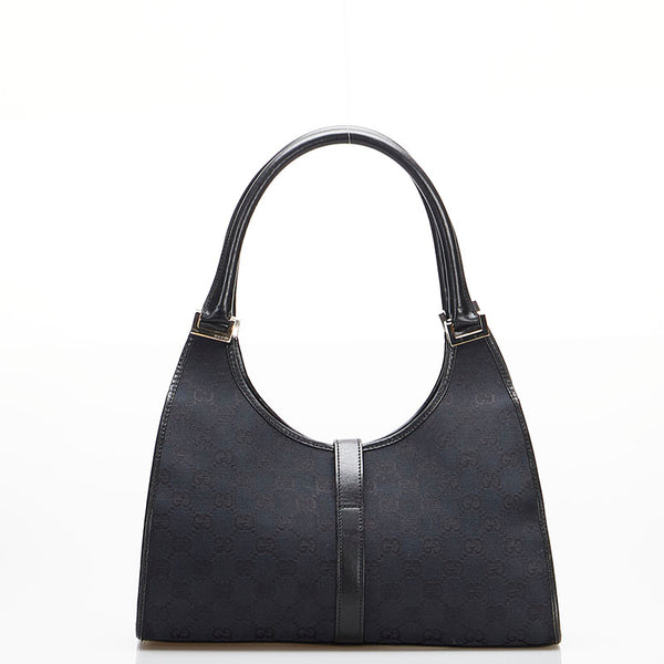グッチ GGキャンバス ジャッキー ハンドバッグ ショルダーバッグ 002 1067 ブラック キャンバス レザー レディース GUCCI 【中古】