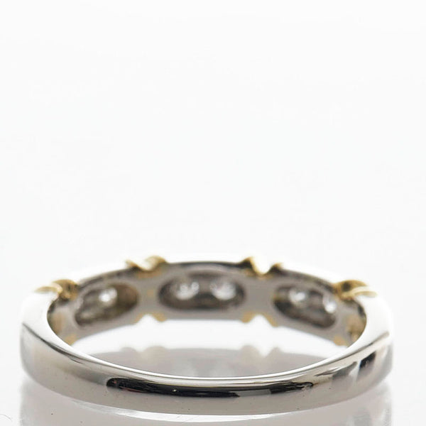 Pt900 プラチナ K18 ゴールド コンビ ダイヤ0.25ct リング 指輪 レディース 10号 【中古】