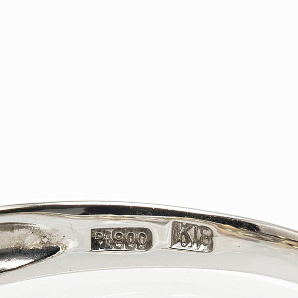 Pt900 プラチナ K18 ゴールド コンビ ダイヤ0.25ct リング 指輪 レディース 10号 【中古】