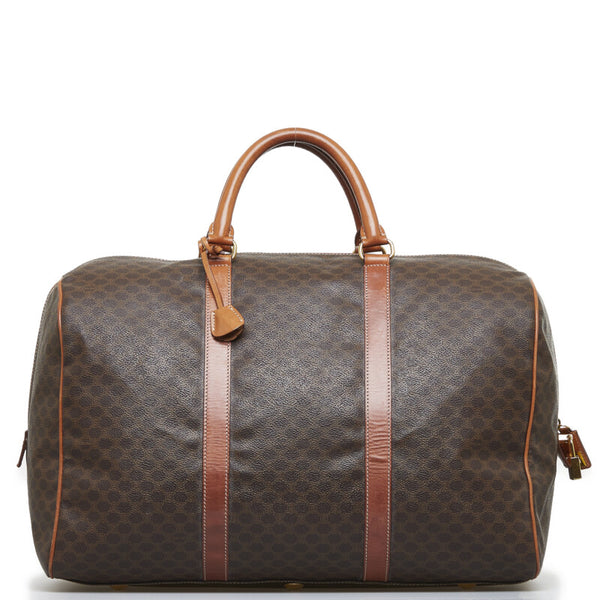 セリーヌ マカダム ボストンバッグ トラベルバッグ 旅行用バッグ MC98 2 ブラウン PVC レザー レディース CELINE 【中古】