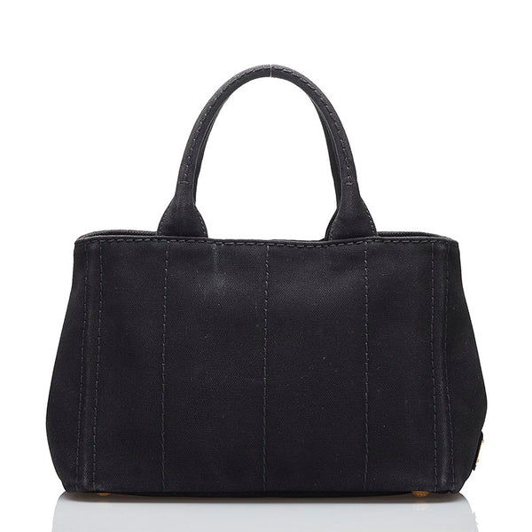 プラダ カナパ ハンドバッグ ショルダーバッグ 2WAY ブラック キャンバス レディース PRADA 【中古】
