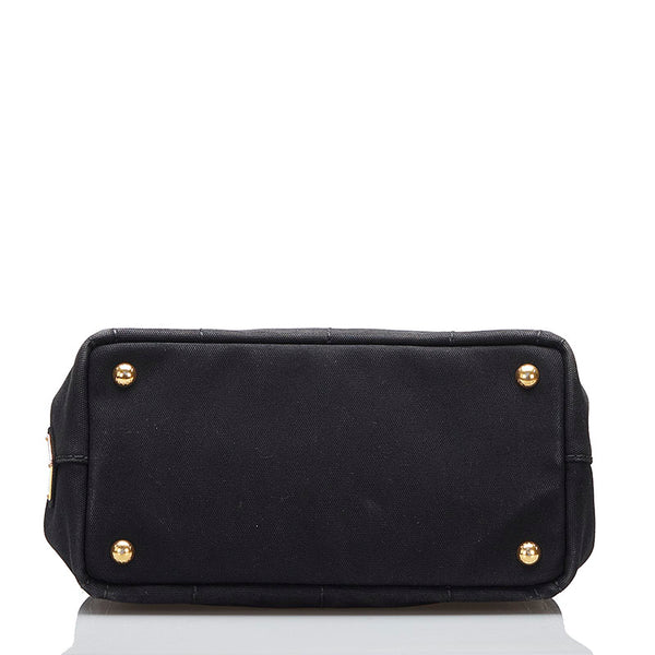 プラダ カナパ ハンドバッグ ショルダーバッグ 2WAY ブラック キャンバス レディース PRADA 【中古】