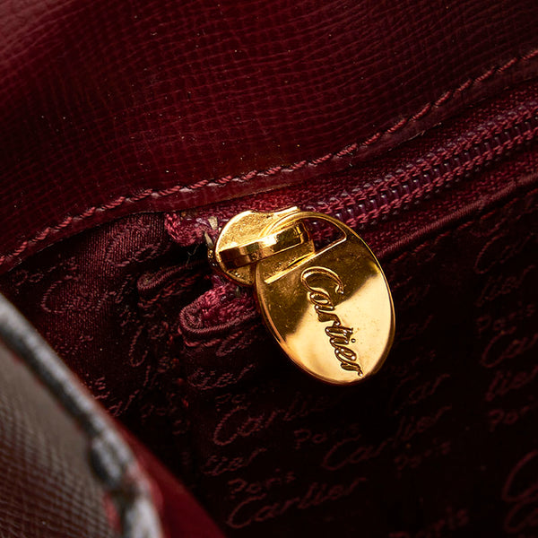 カルティエ マスト ショルダーバッグ ボルドー レザー レディース CARTIER 【中古】