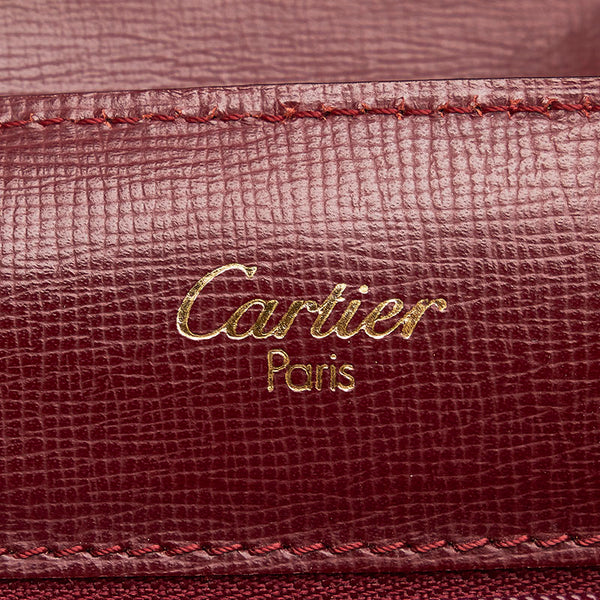 カルティエ マスト ショルダーバッグ ボルドー レザー レディース CARTIER 【中古】