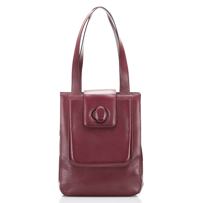 カルティエ マスト ショルダーバッグ ボルドー レザー レディース CARTIER 【中古】