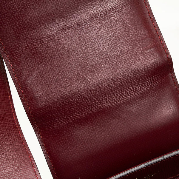 カルティエ マスト ショルダーバッグ ボルドー レザー レディース CARTIER 【中古】