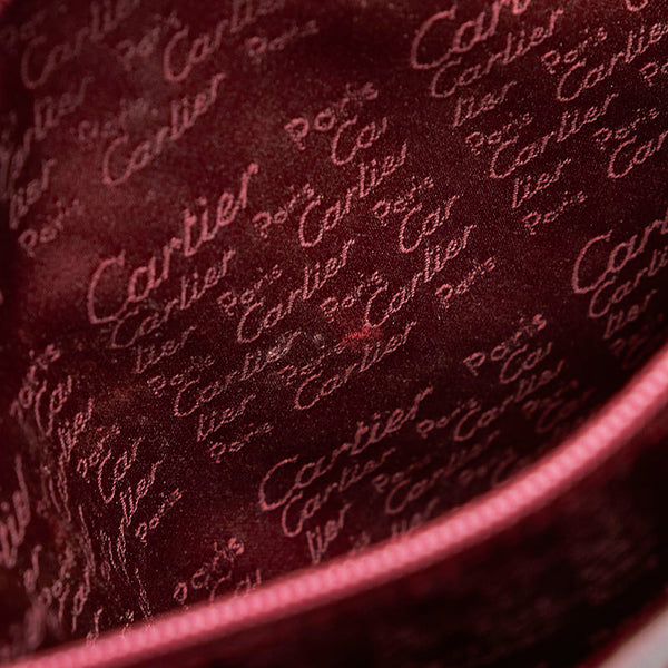 カルティエ マスト ショルダーバッグ ボルドー レザー レディース CARTIER 【中古】