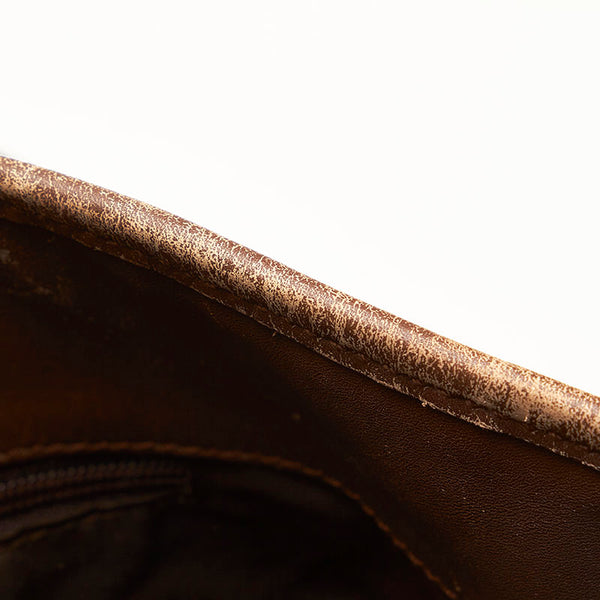 グッチ GGキャンバス ハンドバッグ トートバッグ 3444 ブラウン キャンバス レザー レディース GUCCI 【中古】