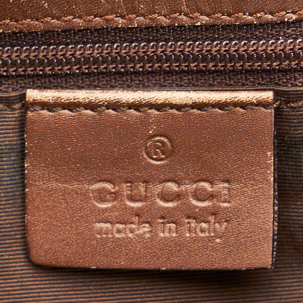 グッチ GGキャンバス ハンドバッグ トートバッグ 3444 ブラウン キャンバス レザー レディース GUCCI 【中古】