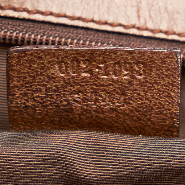 グッチ GGキャンバス ハンドバッグ トートバッグ 3444 ブラウン キャンバス レザー レディース GUCCI 【中古】