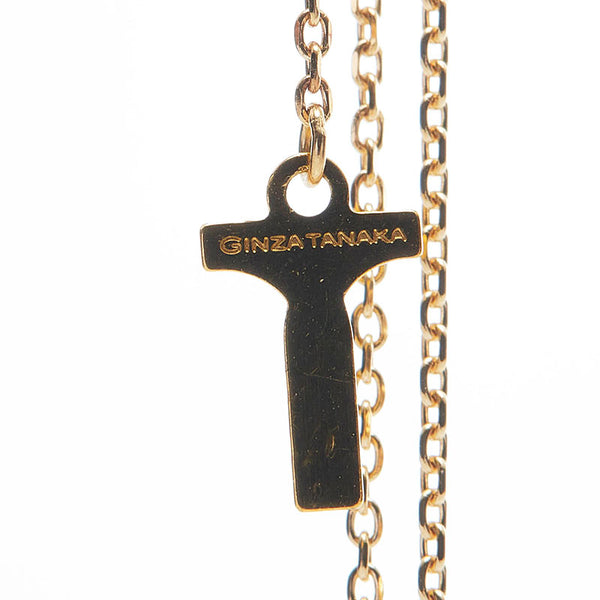 K18YG イエローゴールド GINZA TANAKA プルメリア フラワーモチーフ ネックレス ペンダント レディース 【中古】